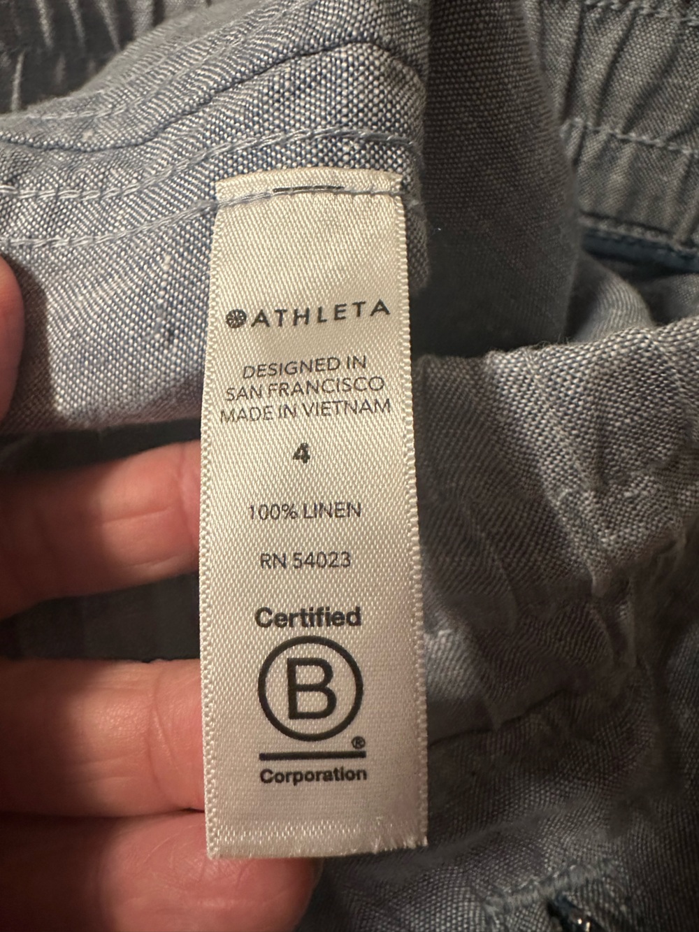 Athleta Cabo Linen Wide Leg Pants Chambray Blue Size 4 - Picture 8 of 10